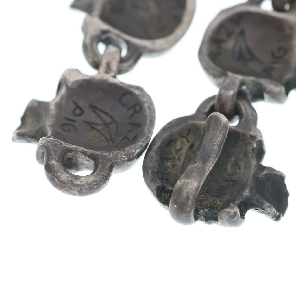 CRAZY PIG(クレイジーピッグ) EVIL SKULL LINK イーヴル スカルリンク ブレスレット シルバー