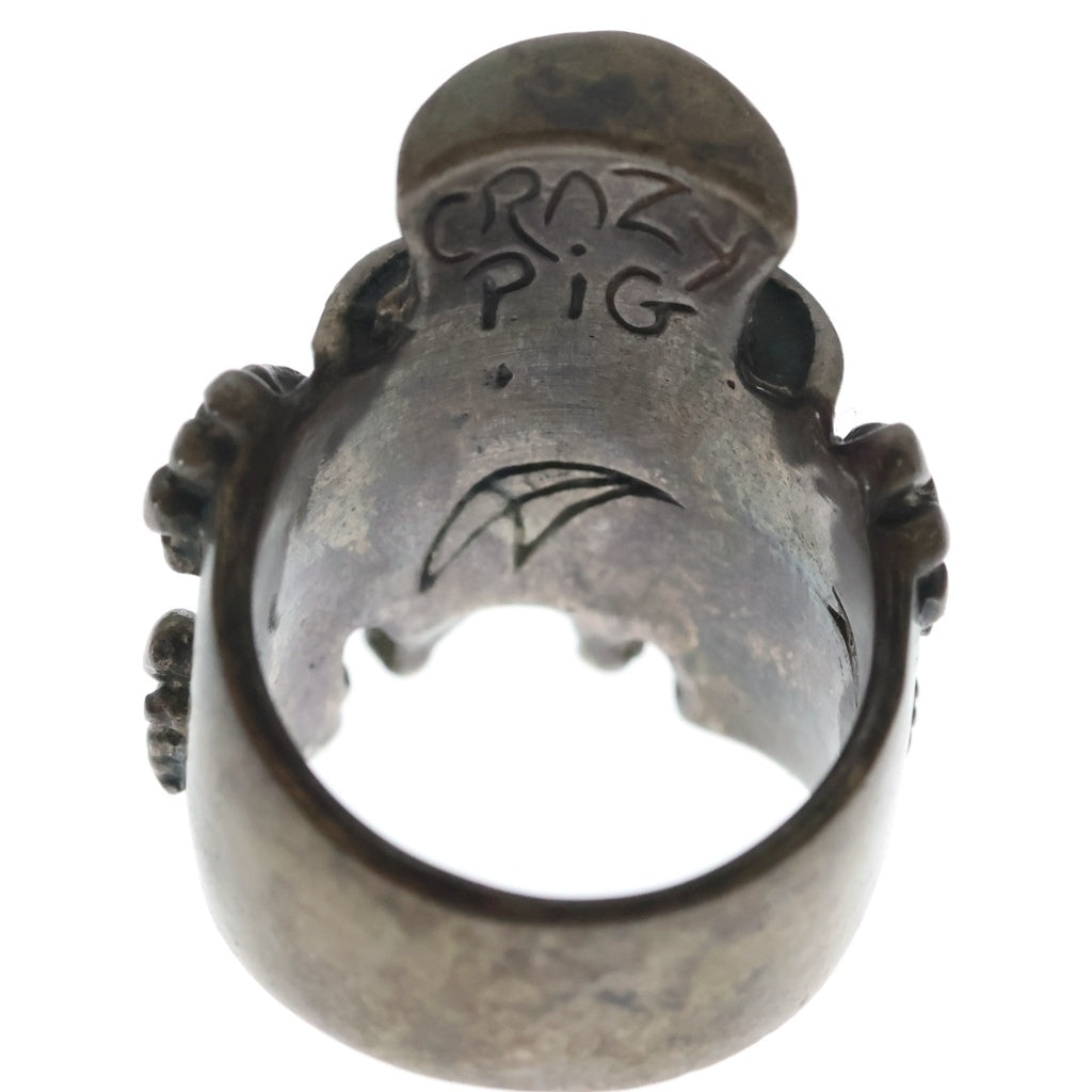 CRAZY PIG(クレイジーピッグ) MASCOT SKULL RING シルクハット スカル リング シルバー