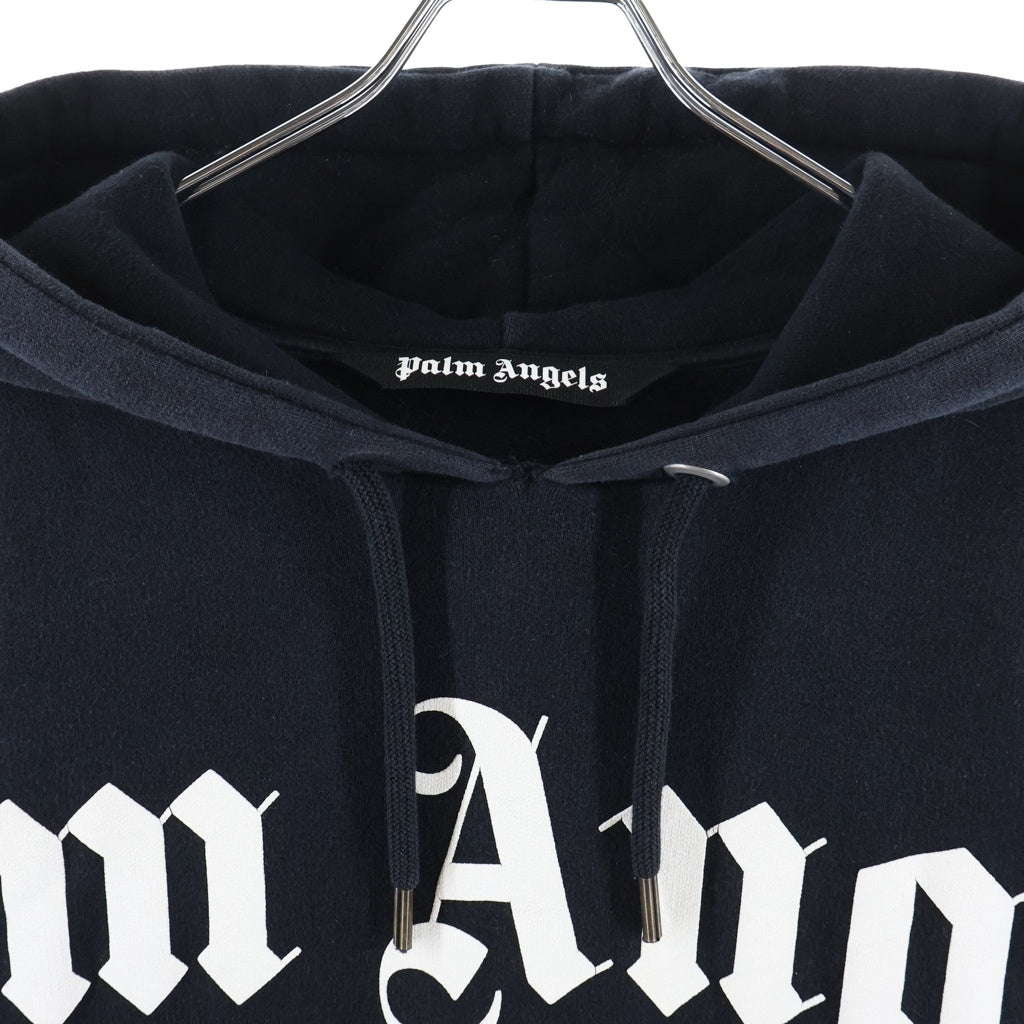 Palm Angels(パームエンジェルス) FRONT OVER LOGO HOODIE フロント オーバー ロゴ プルオーバーパーカー ブラック PMBB036R20636001