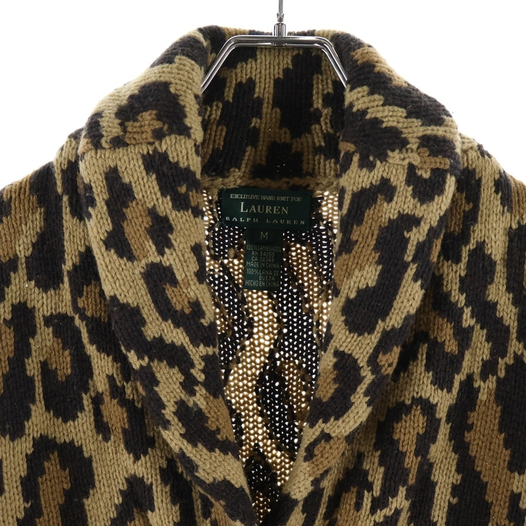 LAUREN RALPH LAUREN(ローレンラルフローレン) 90s レオパード ショールカラー カーディガン ベージュ