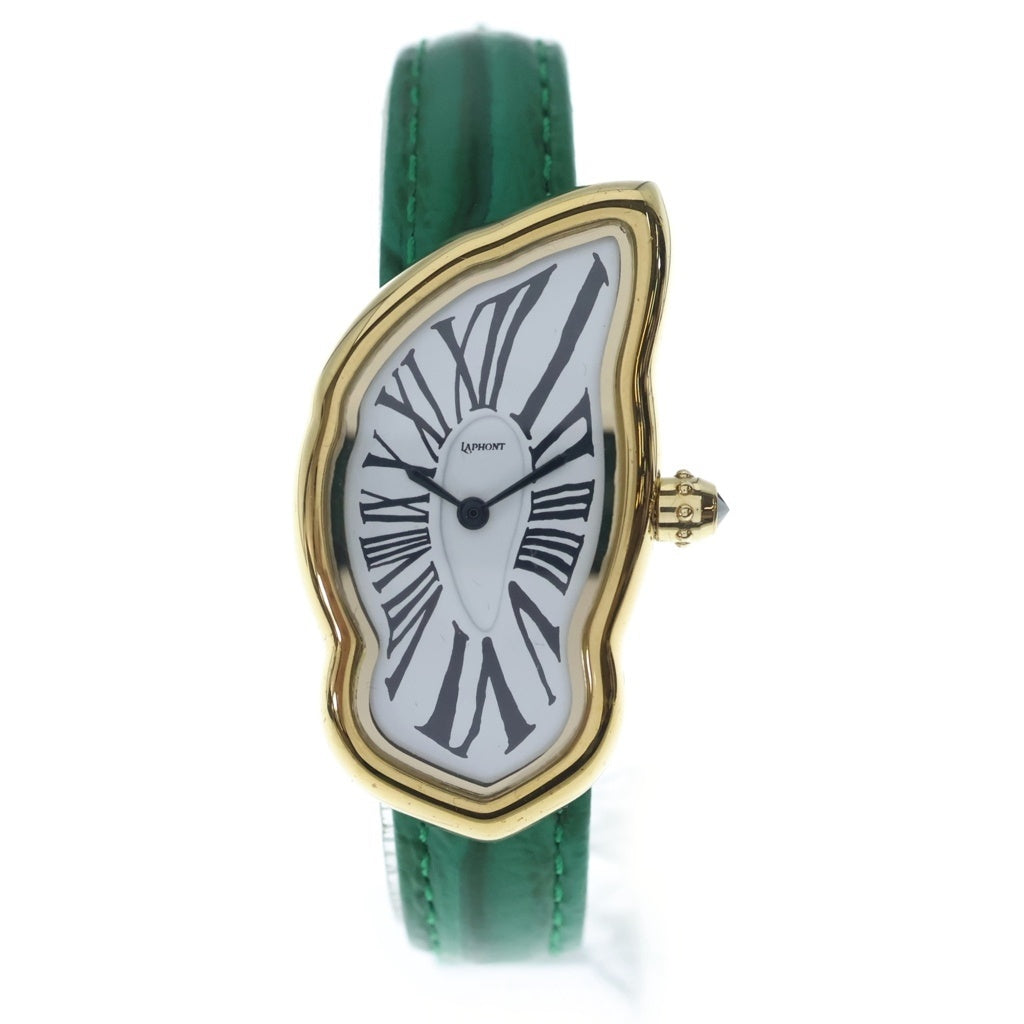 NO BRAND(ノーブランド) LAPHONT MELTING WATCH 腕時計 ゴールド グリーン A-57 レディース