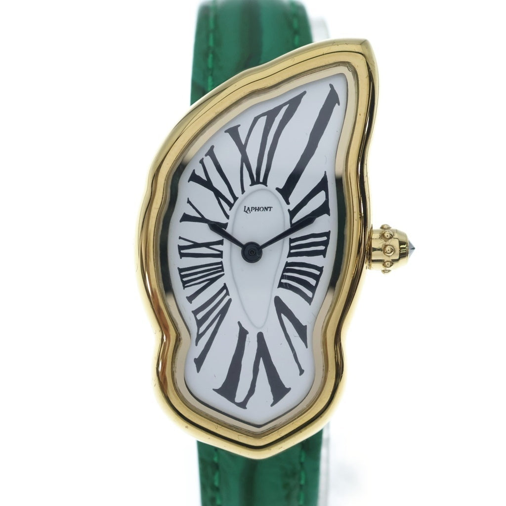 NO BRAND(ノーブランド) LAPHONT MELTING WATCH 腕時計 ゴールド グリーン A-57 レディース