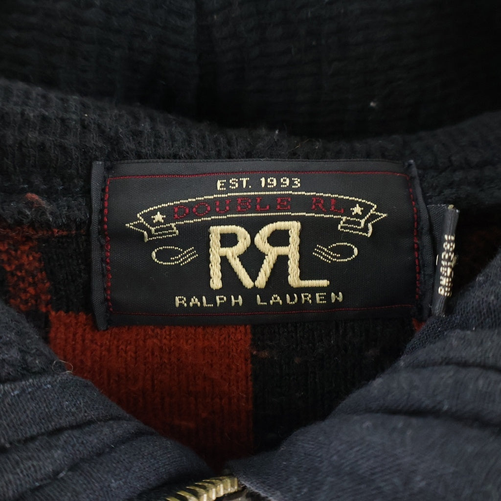 RRL(ダブルアールエル) 1つ星タグ Fleece Pullover Hoodie バッファローチェック ボア ハーフジップボアパーカー レッド 782758400001