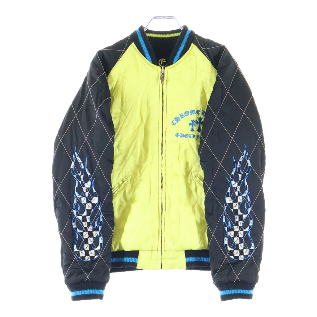 CHROME HEARTS(クロムハーツ) ×MATTY BOY テーラー東洋 別注スカジャン リバーシブル 刺繍ダガージップ スーベニアボンバージャケット ブラック/イエロー