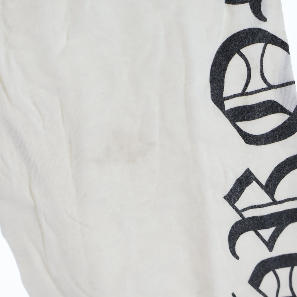 CHROME HEARTS(クロムハーツ) Neck Logo FUCK YOU L/S Tee ネックロゴ クルーネック長袖Tシャツ カットソー ロンT ホワイト