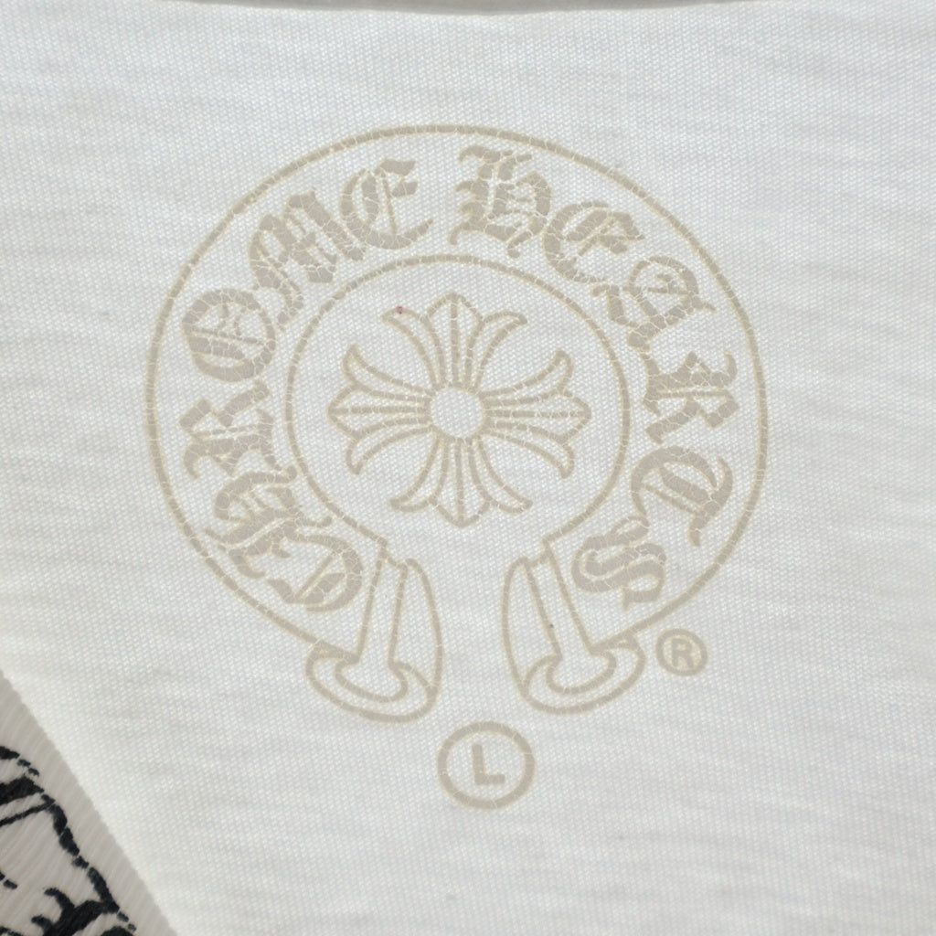 CHROME HEARTS(クロムハーツ) Neck Logo FUCK YOU L/S Tee ネックロゴ クルーネック長袖Tシャツ カットソー ロンT ホワイト
