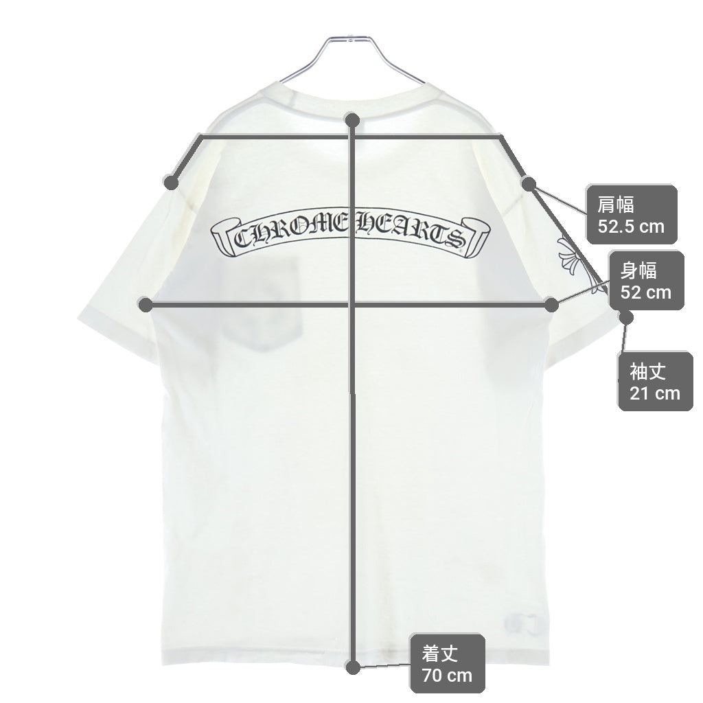 CHROME HEARTS(クロムハーツ) OLD バックスクロールロゴ ホースシューポケット 半袖 クルーネック Tシャツ カットソー ブラック