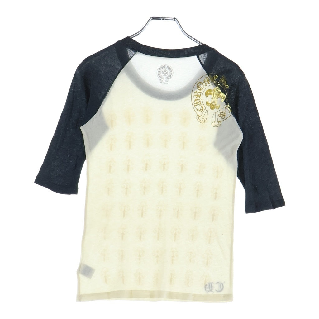 CHROME HEARTS(クロムハーツ) VINE DAGGER S/S ヴァインダガー総柄プリント ラグラン リンガーTシャツ アイボリー/グレー レディース