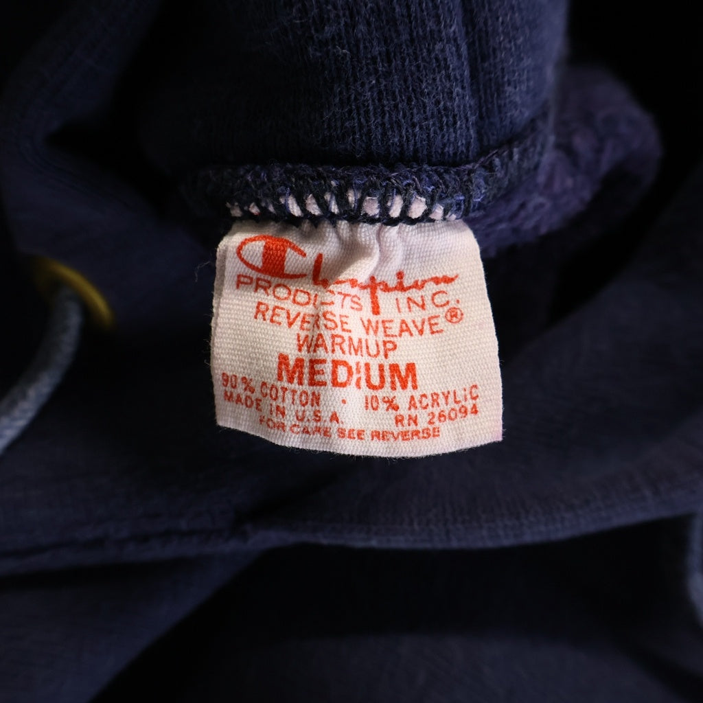 CHAMPION(チャンピオン) 70s VINTAGE 単色タグ後期 コットンアクリル 完全目無 REVERSE WEAVE リバースウィーブ パーカー ネイビー
