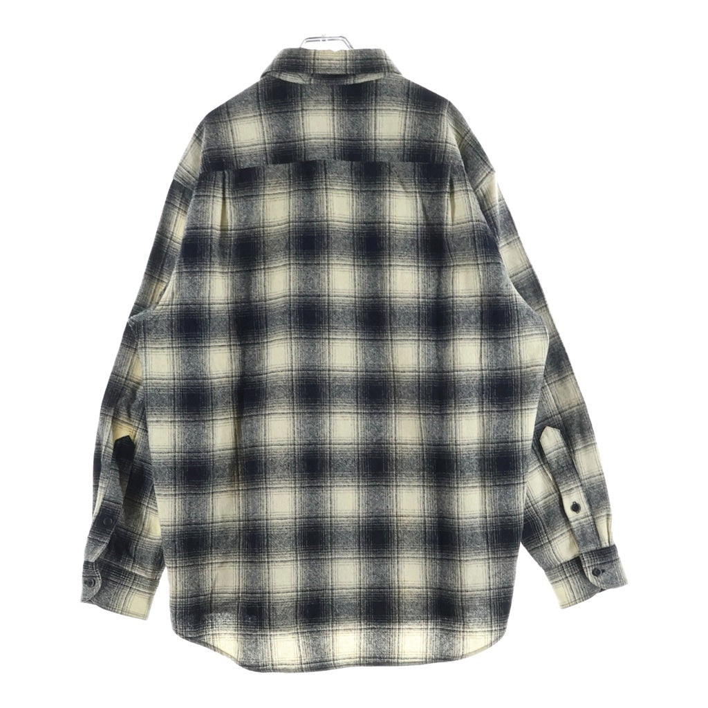PENDLETON(ペンドルトン) 90s 黒白オンブレ 三角フラップ ウール 長袖シャツ ブラック