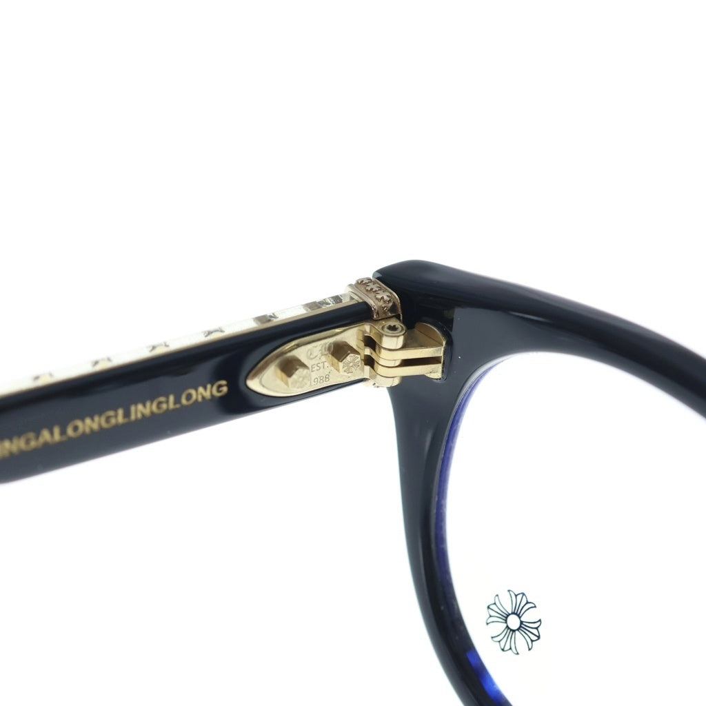 CHROME HEARTS(クロムハーツ) DINGALONGLINGLONG CHプラス ボストンフレーム アイウェア 眼鏡 ブラック/ゴールド