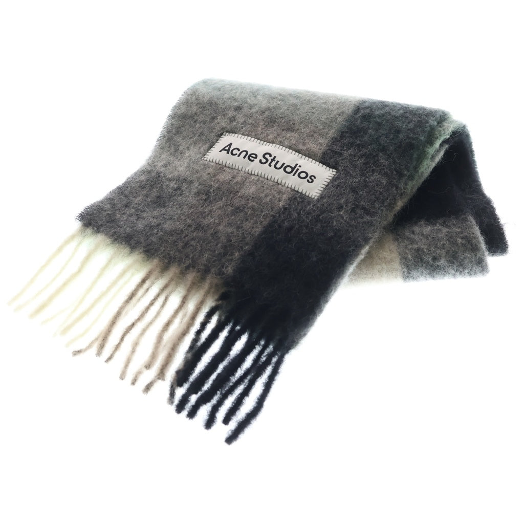 Acne Studios(アクネ ストゥディオズ) チェック柄 ロゴラベル 大判 ストール マフラー マルチカラー CA0084 FN-UX-SCAR000115 レディース