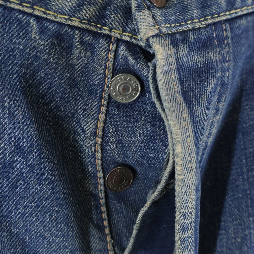 Levi's(リーバイス) 60s ギャラ入り紙パッチ 推定過渡期 オフセット フロント裏リベットアルミ 足長R デニムパンツ ブラック 501XX