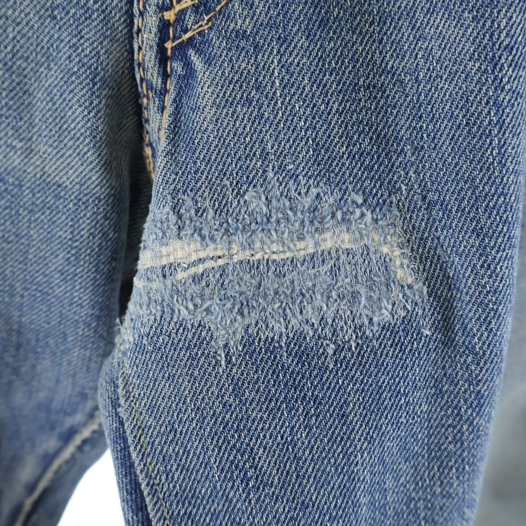 Levi's(リーバイス) 60s ギャラ入り紙パッチ 推定過渡期 オフセット フロント裏リベットアルミ 足長R デニムパンツ ブラック 501XX