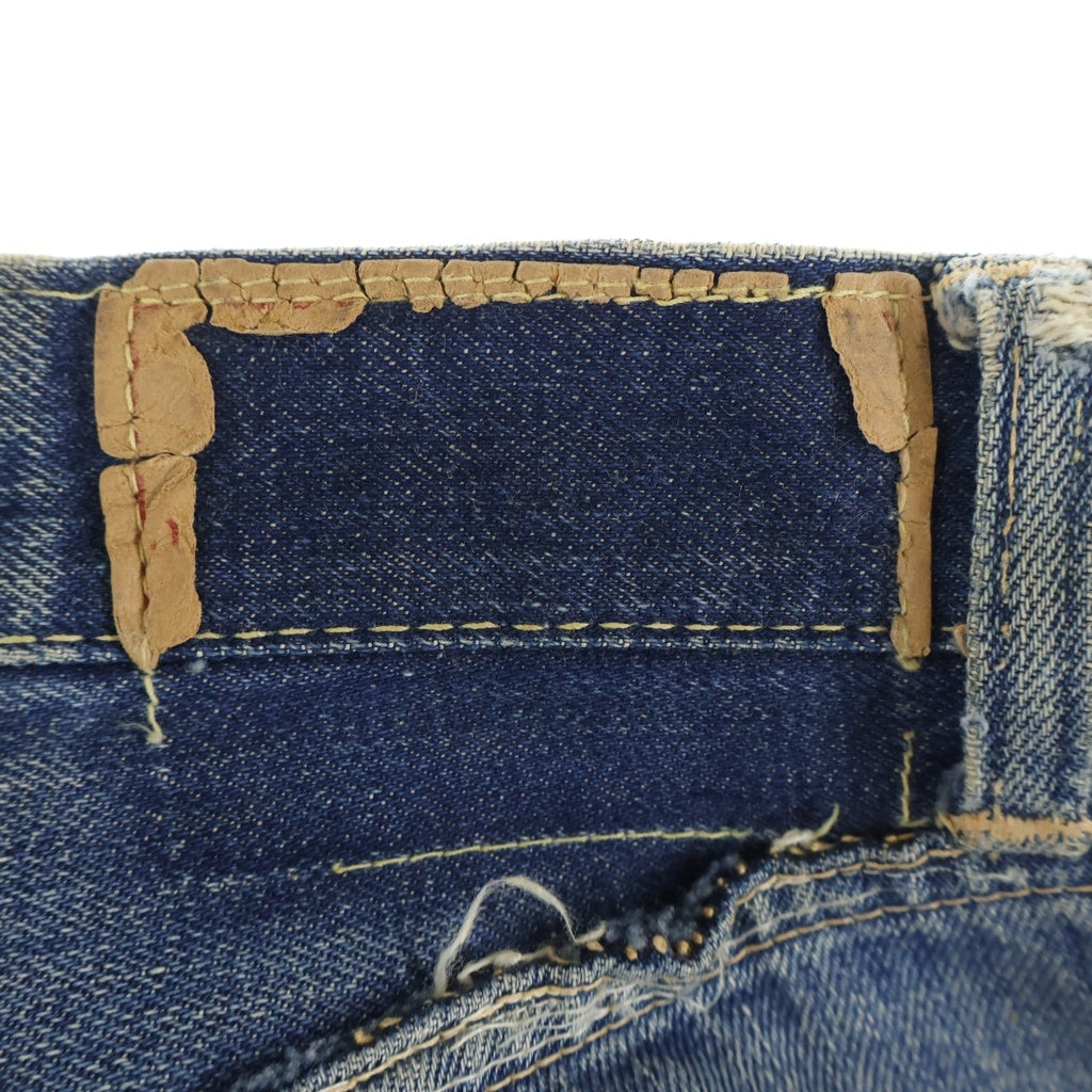 Levi's(リーバイス) 60s ギャラ入り紙パッチ 推定過渡期 オフセット フロント裏リベットアルミ 足長R デニムパンツ ブラック 501XX