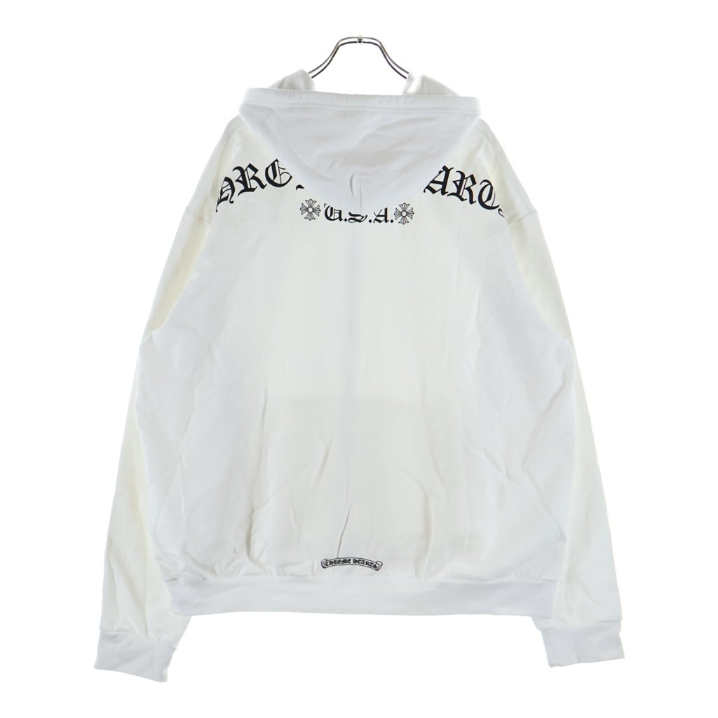 CHROME HEARTS(クロムハーツ) SWTSHRT HD ZIP Tバー ダガージップ バックアーチ ロゴジップ フーディ パーカー ホワイト
