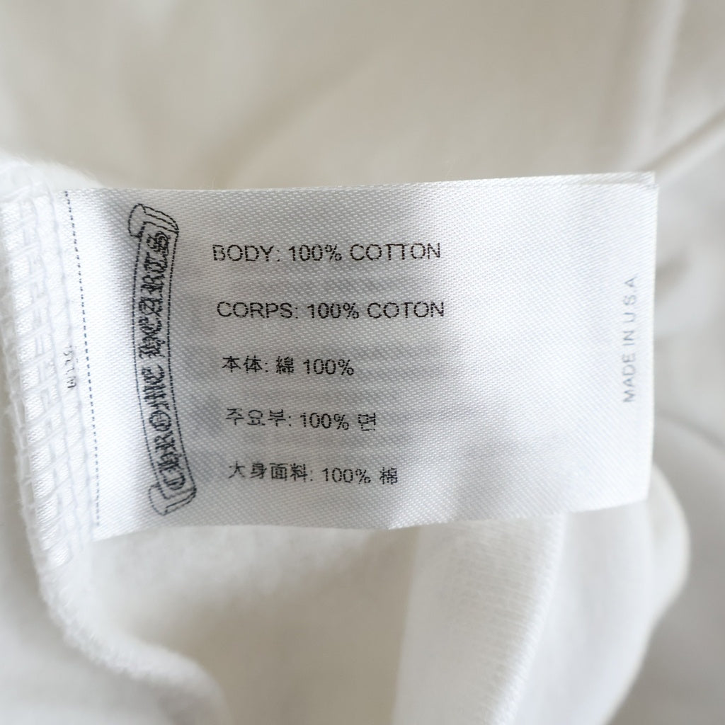 CHROME HEARTS(クロムハーツ) SWTSHRT HD ZIP Tバー ダガージップ バックアーチ ロゴジップ フーディ パーカー ホワイト