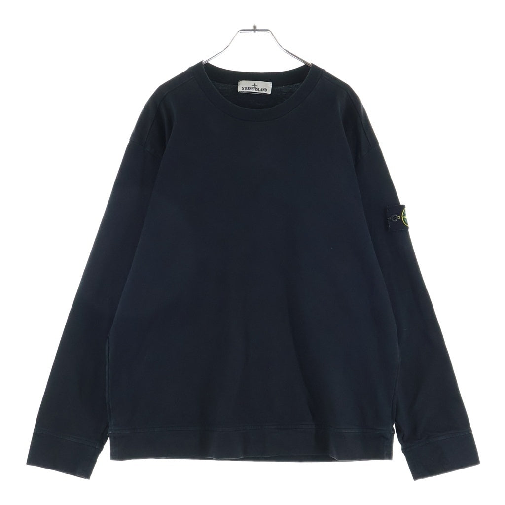 STONE ISLAND(ストーンアイランド) Long Sleeve Sweat ロゴワッペン付き クルーネック スウェットトレーナー ブラック 791563750