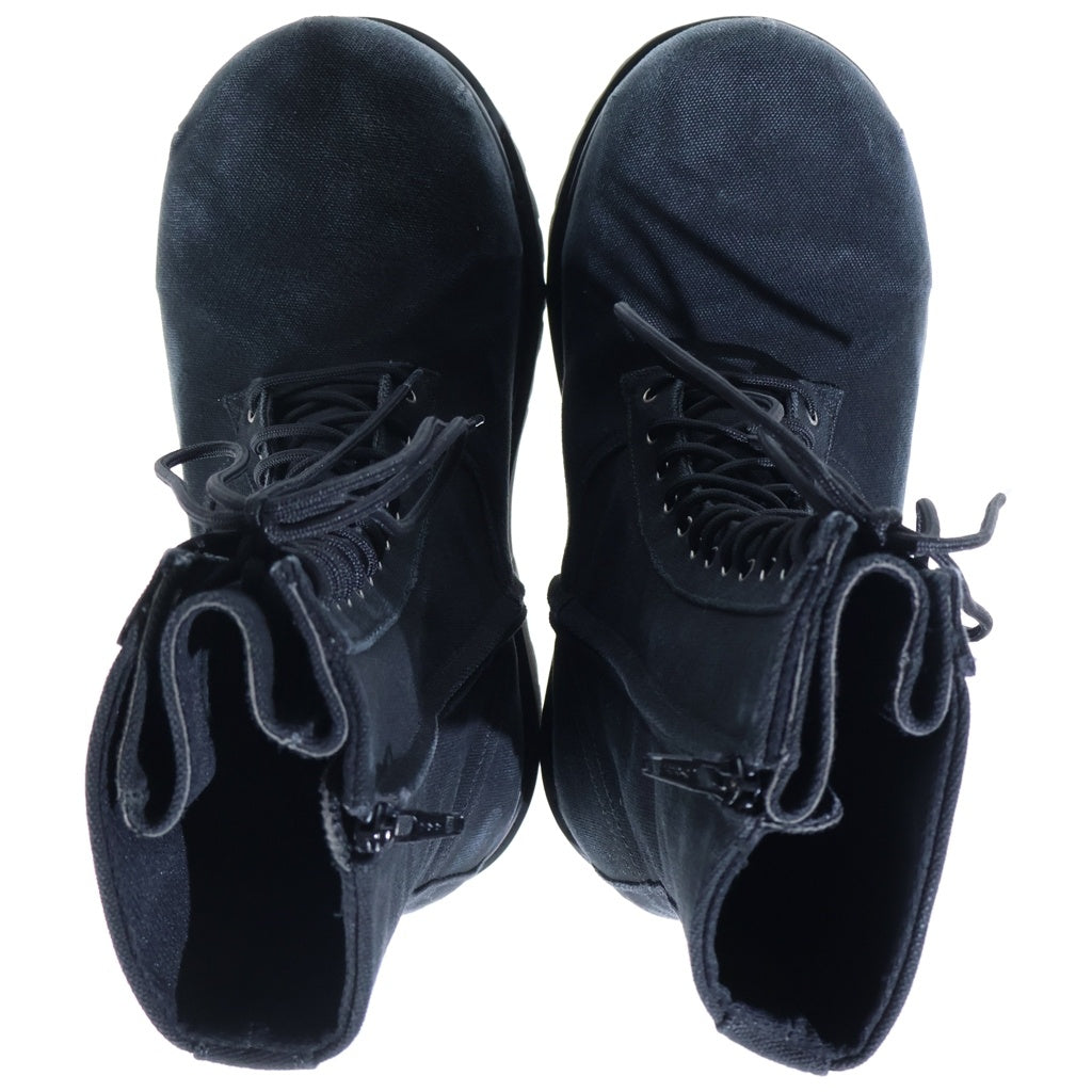 BALENCIAGA(バレンシアガ) Stomper Bootie ストンパー サイドジップ キャンバス レースアップ ロングブーツ ブラック 805889