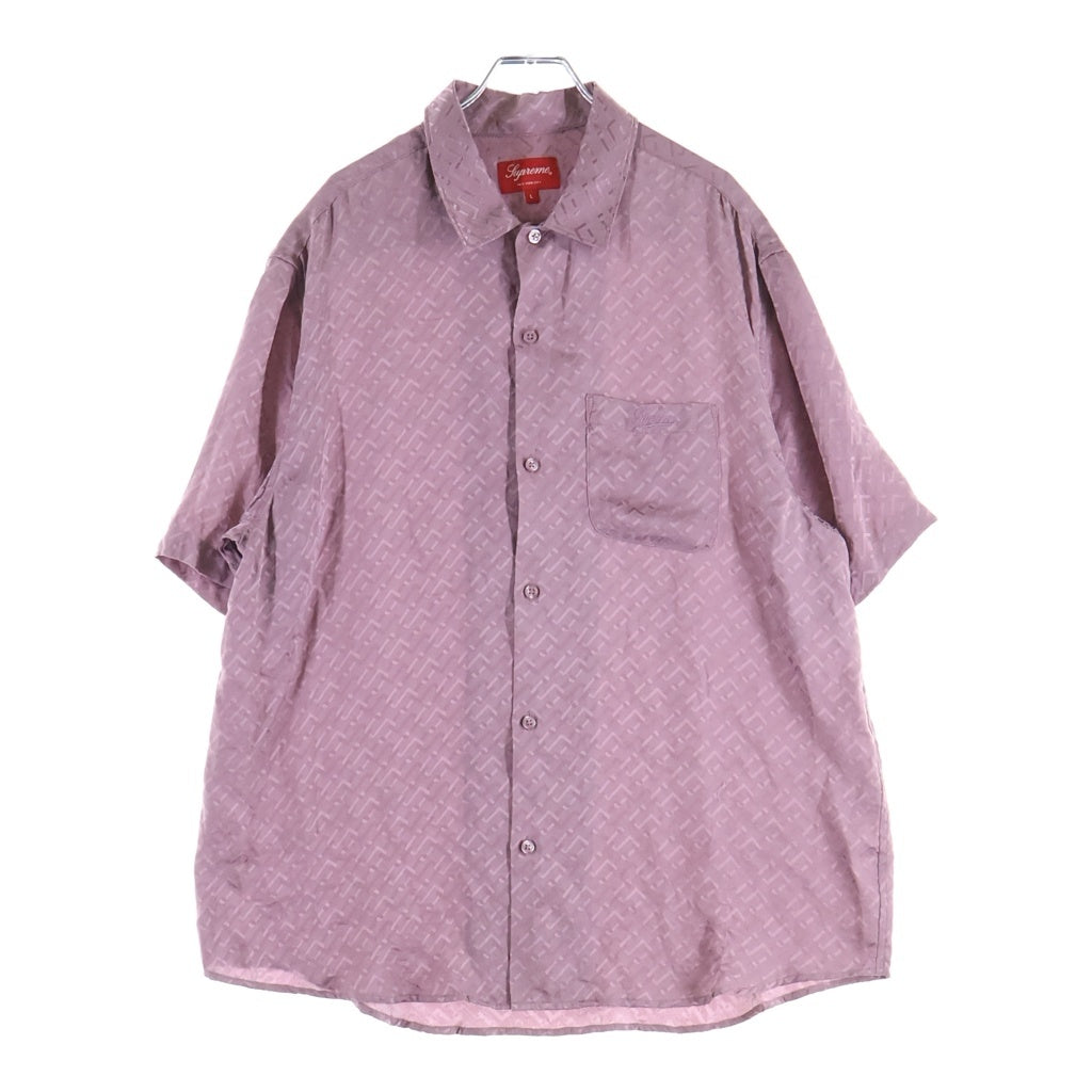 SUPREME(シュプリーム) 22SS Monogram Silk S/S Shirt モノグラム シルク 半袖シャツ ピンク