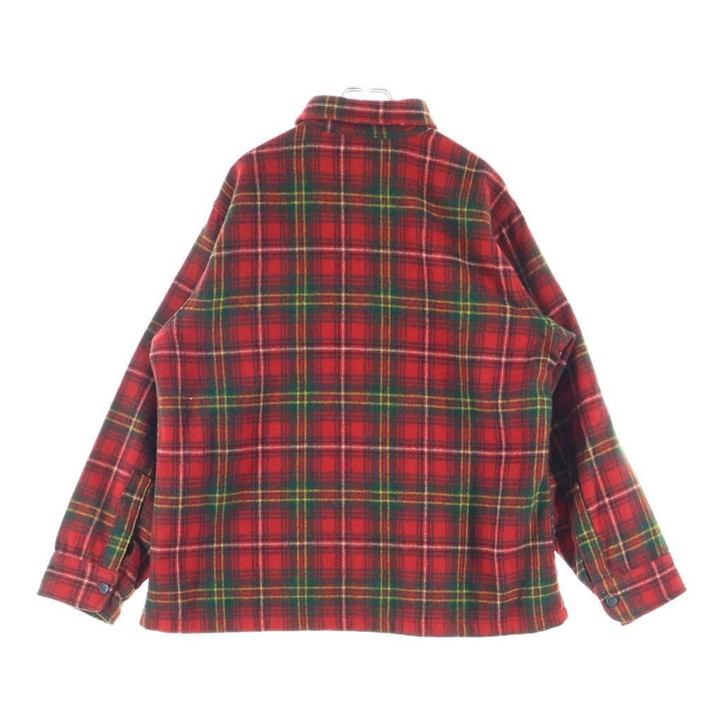 L.L.Bean(エルエルビーン) 70s TM筆記体タグ ウール プルオーバーシャツ レッド チェック 12424B