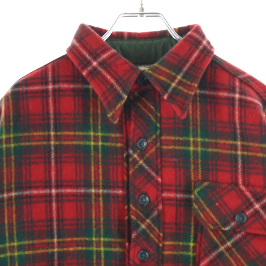 L.L.Bean(エルエルビーン) 70s TM筆記体タグ ウール プルオーバーシャツ レッド チェック 12424B