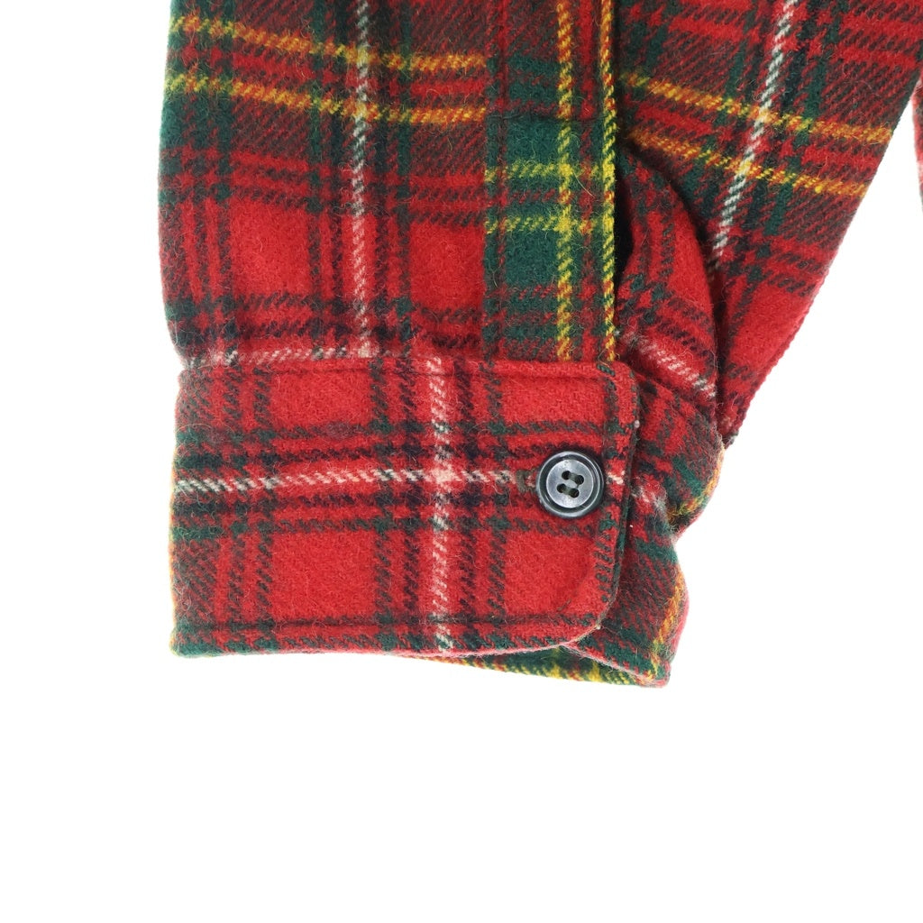 L.L.Bean(エルエルビーン) 70s TM筆記体タグ ウール プルオーバーシャツ レッド チェック 12424B
