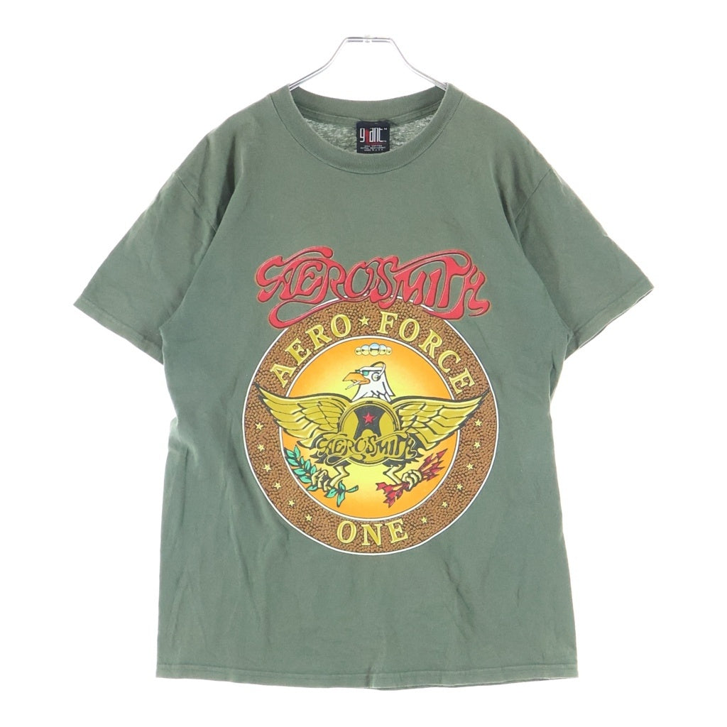 VINTAGE(ヴィンテージ) 90s-00s AEROSMITH Nothnig Can Stop This Rock World Tour エアロスミス クルーネックTシャツ カーキ