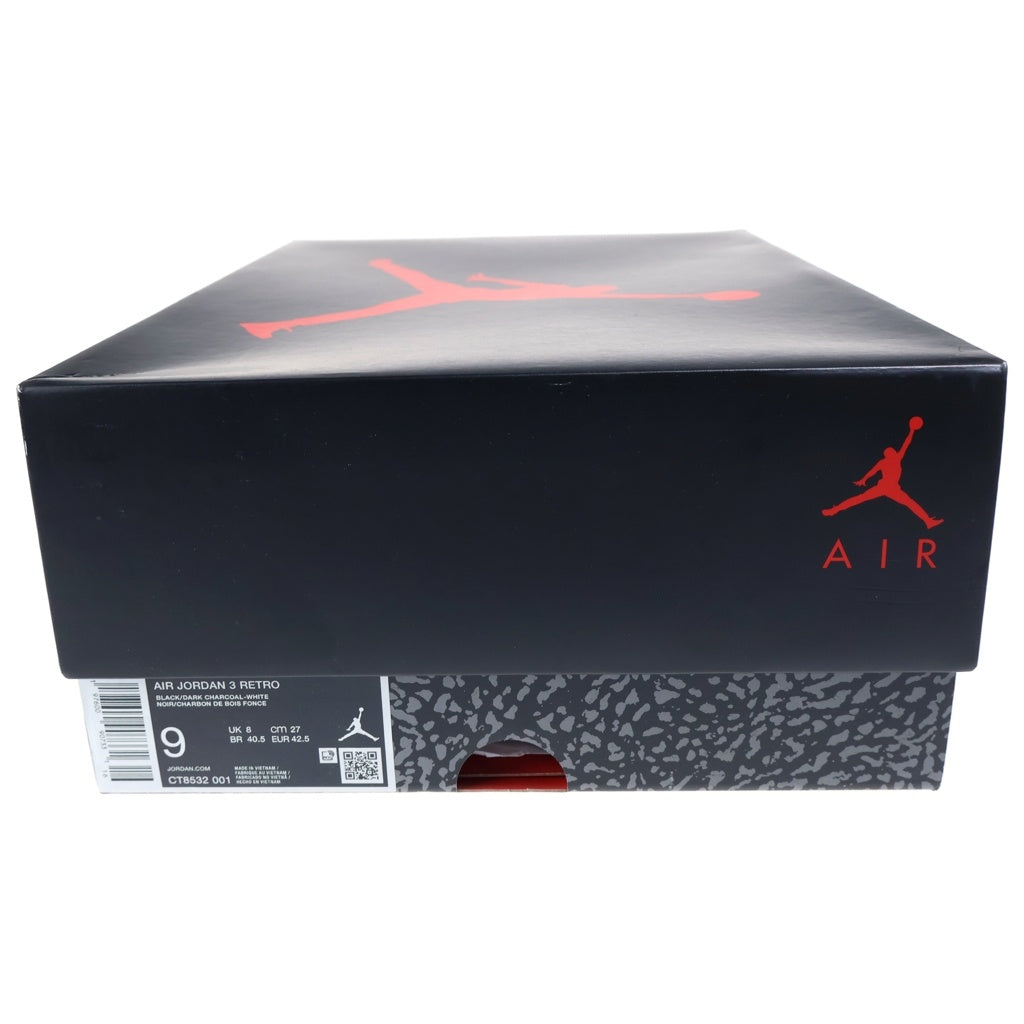 NIKE(ナイキ) Air Jordan 3 Retro エアジョーダン3 レトロハイカットスニーカー ブラック CT8532-001