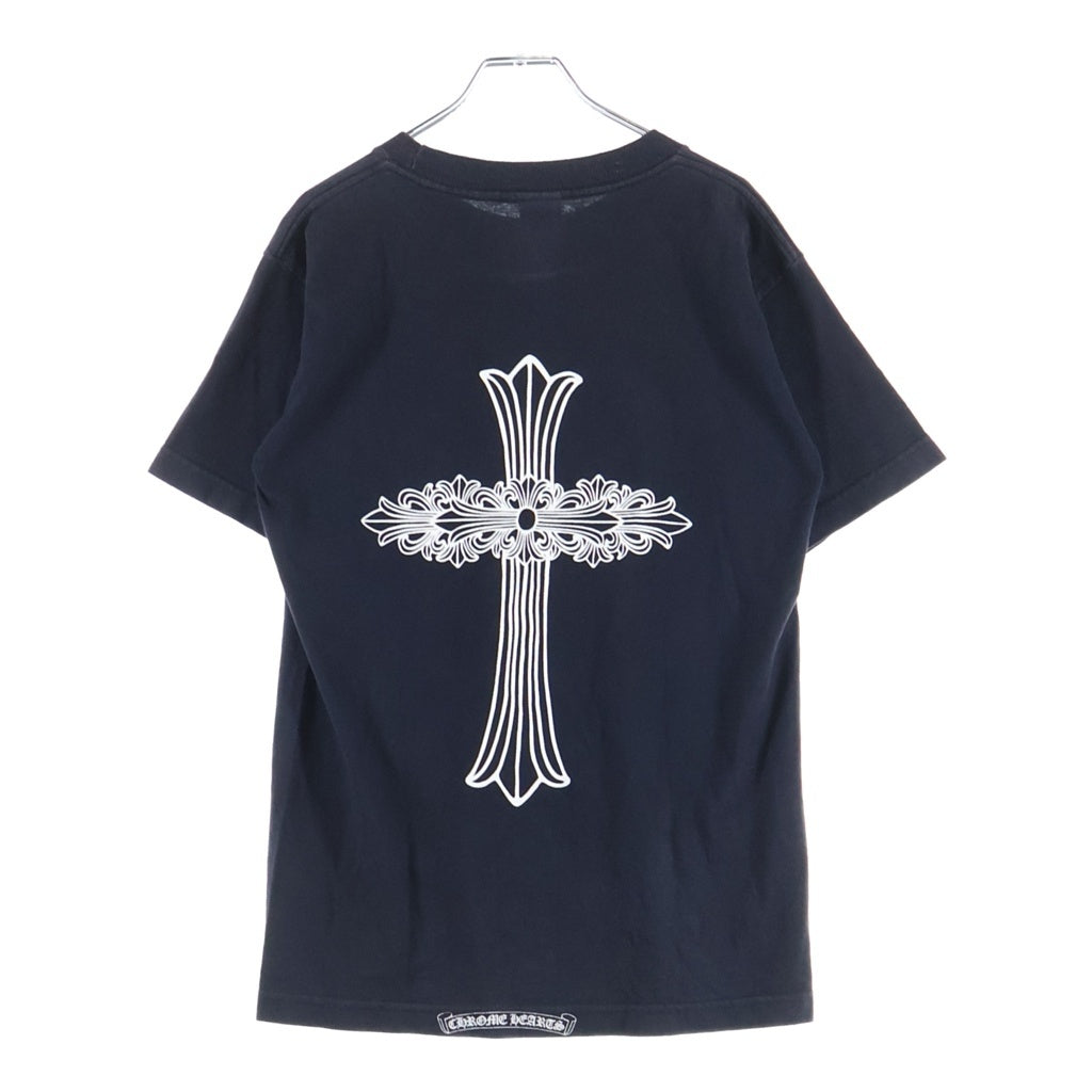 CHROME HEARTS(クロムハーツ) OLD FLORAL T-SHIRT オールド バックフローラルクロス ネックロゴ半袖Tシャツ ブラック