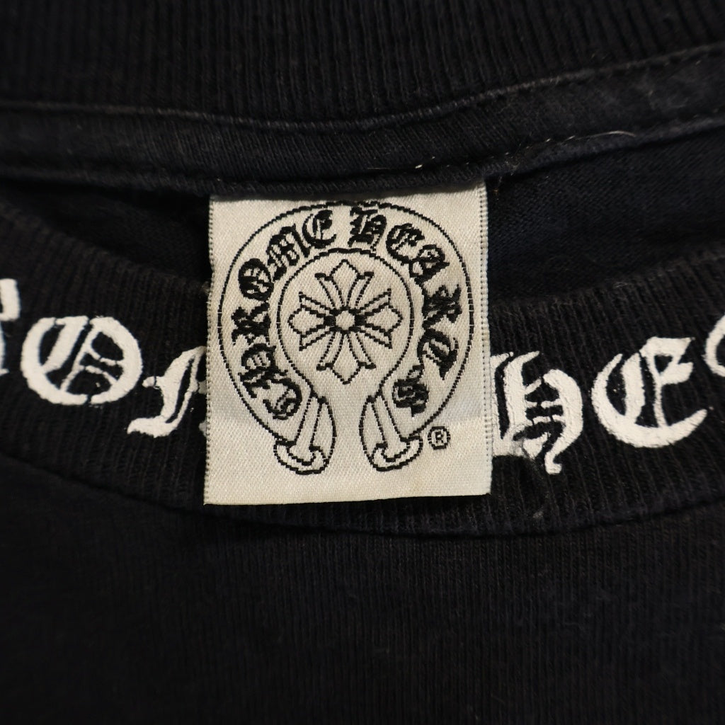 CHROME HEARTS(クロムハーツ) OLD FLORAL T-SHIRT オールド バックフローラルクロス ネックロゴ半袖Tシャツ ブラック