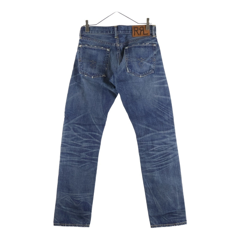 RRL(ダブルアールエル) 90s-00s 紙タグ ダメージリペア加工 ひげ加工 ストレートデニム W28 L30 インディゴ