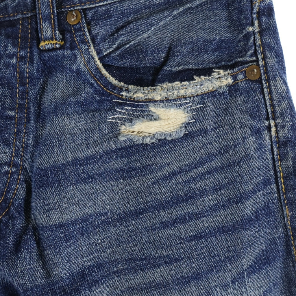 RRL(ダブルアールエル) 90s-00s 紙タグ ダメージリペア加工 ひげ加工 ストレートデニム W28 L30 インディゴ