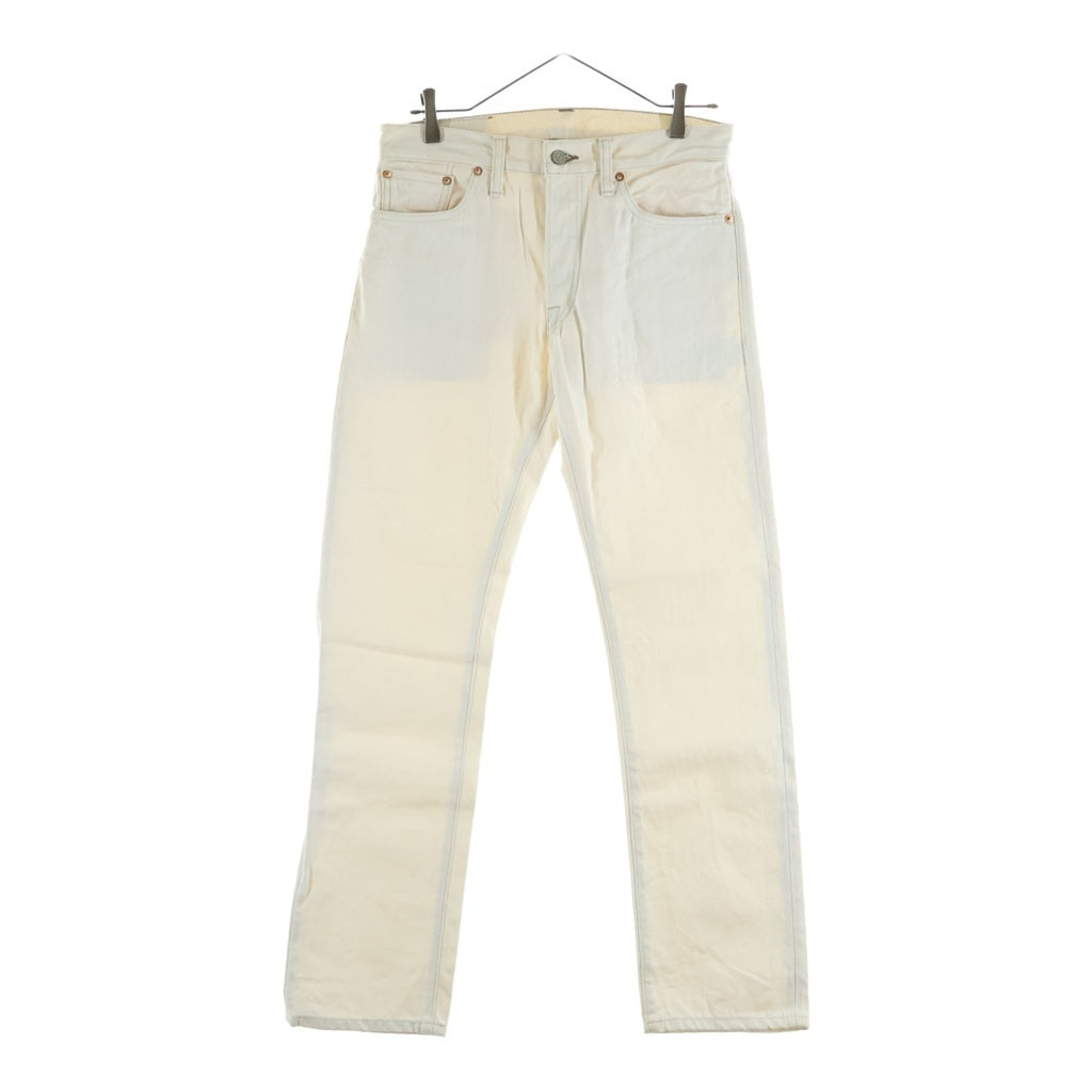 RRL(ダブルアールエル) 紙タグ 革パッチ W29 L30 ストレートデニム ホワイト R41RB46