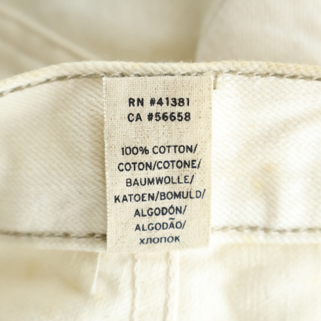 RRL(ダブルアールエル) 紙タグ 革パッチ W29 L30 ストレートデニム ホワイト R41RB46