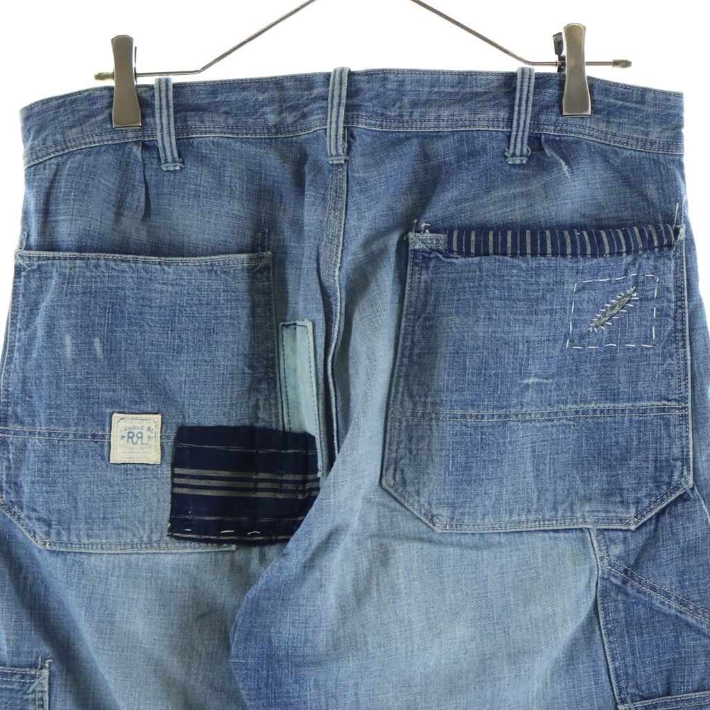 RRL(ダブルアールエル) パッチワーク 刺し子 襤褸 BIG OAK PANT U.M.L.S. WASH LIMITED EDITION 31/52 ライトデニム トリプルステッチ サスペンダーボタン ペインターパンツ 8012