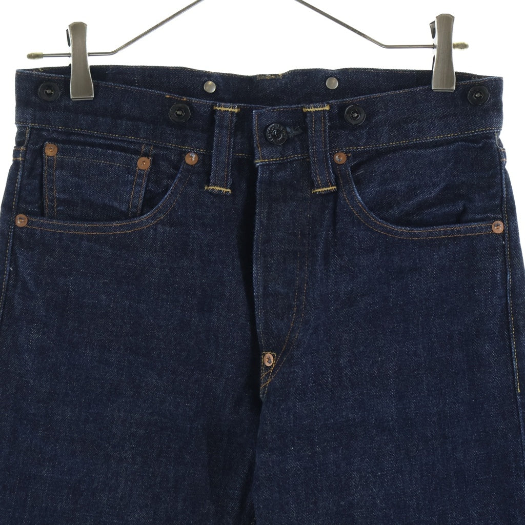 RRL(ダブルアールエル) 紙タグ リジット シンチバック サスペンダーボタン 赤耳 ストレートデニム ネイビー R36