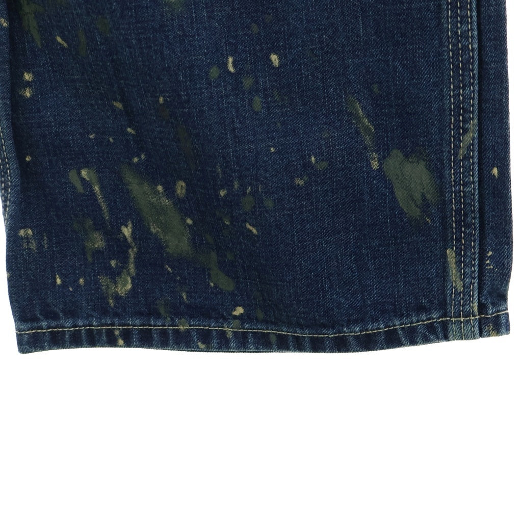 RRL(ダブルアールエル) ダブルニー ペンキ加工 月桂樹サスペンダーボタン 針シンチ ライトデニム W28 L30 ペインターパンツ インディゴ R51/0200013088