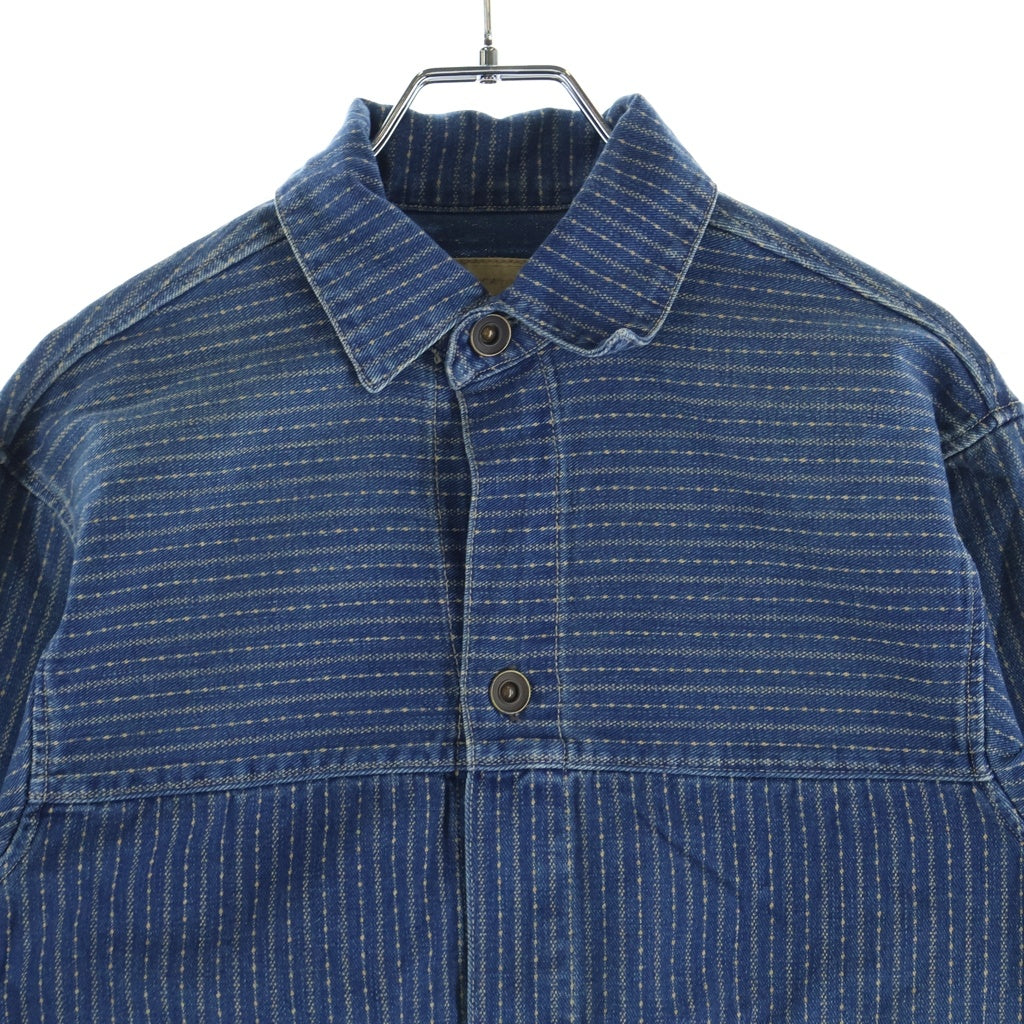 RRL(ダブルアールエル) WAGNER JACKET 1st ストライプデニム ライトオンス ユニチケ付 Gジャン ブルー ストライプ 0200011842