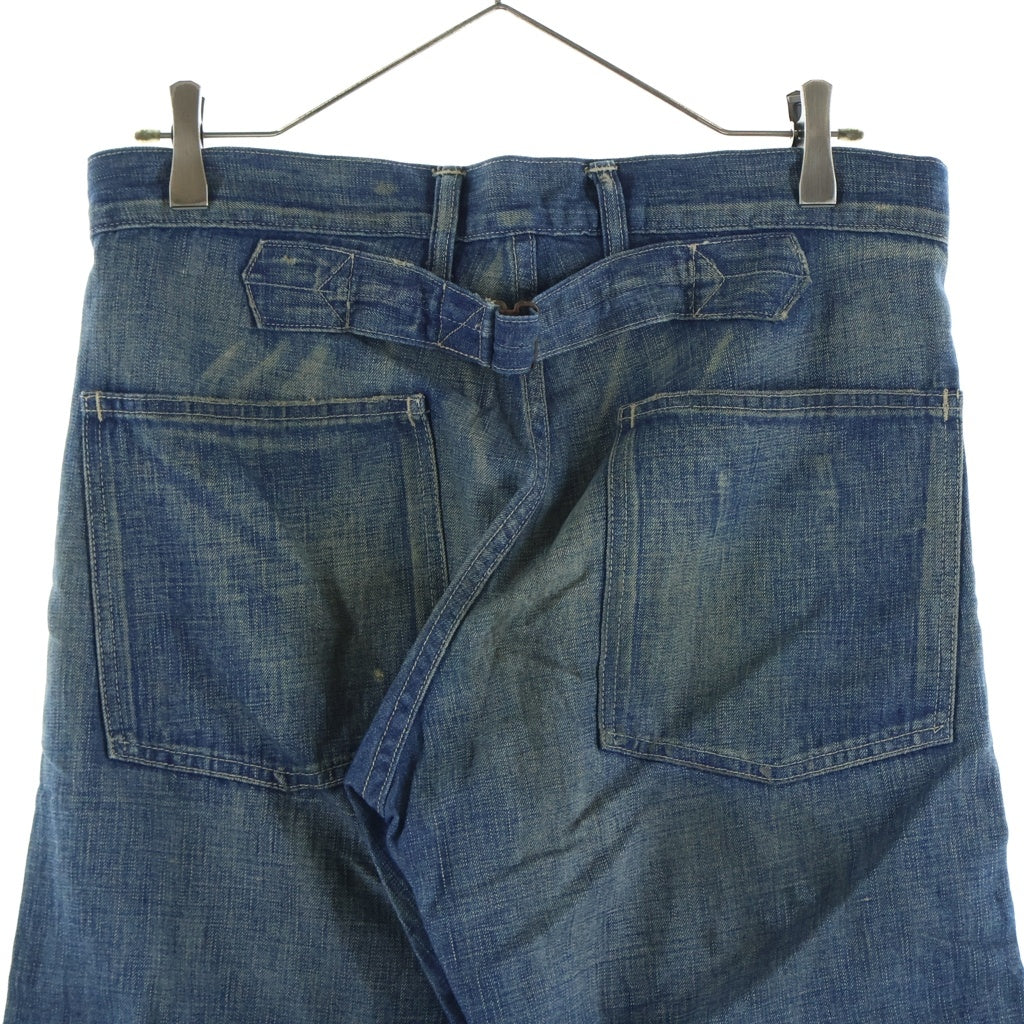 RRL(ダブルアールエル) メタルボタン ライトデニム シンチバック ビンテージ加工 ワイド ペインターパンツ インディゴ 4858286WBZP
