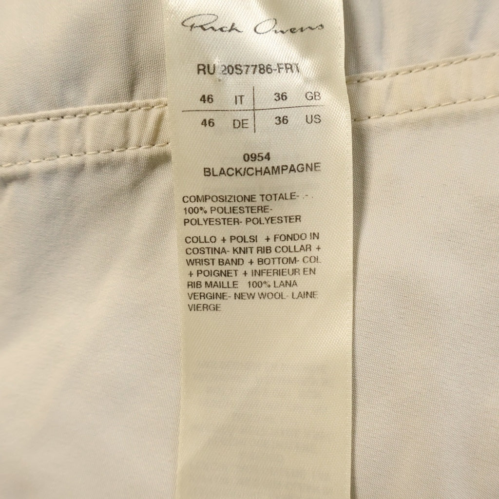 Rick Owens(リックオウエンス) Reversible Cropped Flight Bomber MA-1 リックオウエンス リバーシブル フライト ボンバー ジャケット ブルゾン ブラック/ホワイト RU20S7786-FRT