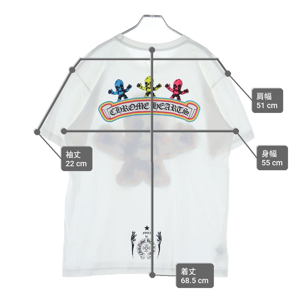 CHROME HEARTS(クロムハーツ) FOTI Rainbow Scroll Logo Tee フォティ ハリスティータ レインボー スクロールロゴ クルーネックTシャツ ホワイト