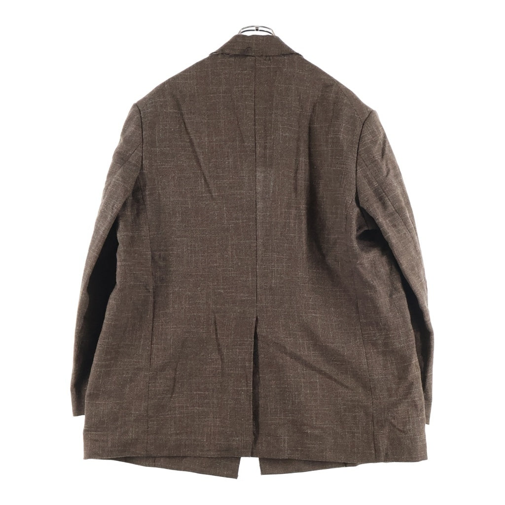 NO BRAND(ノーブランド) 25AW CURRENTAGE 断ち切り ウール ツイード テーラードジャケット ブラウン A2554FJ-301