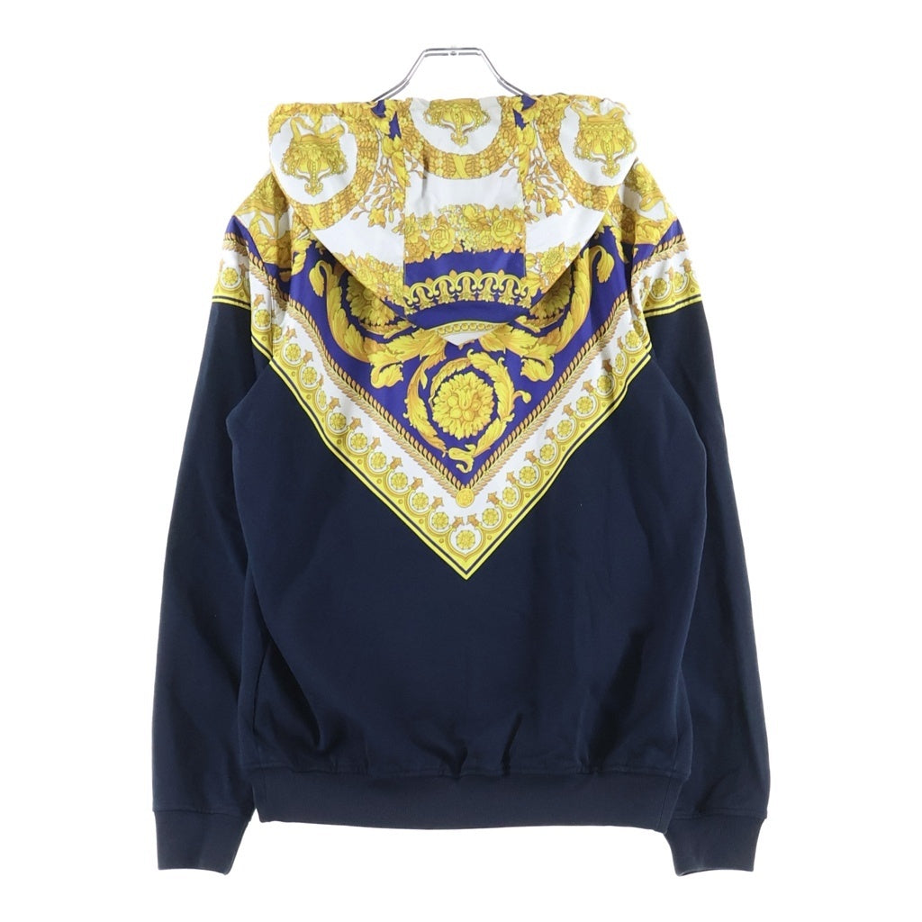 VERSACE(ヴェルサーチ) Scarf zip-up hoodie スカーフフードジップパーカー ネイビー/イエロー A83088