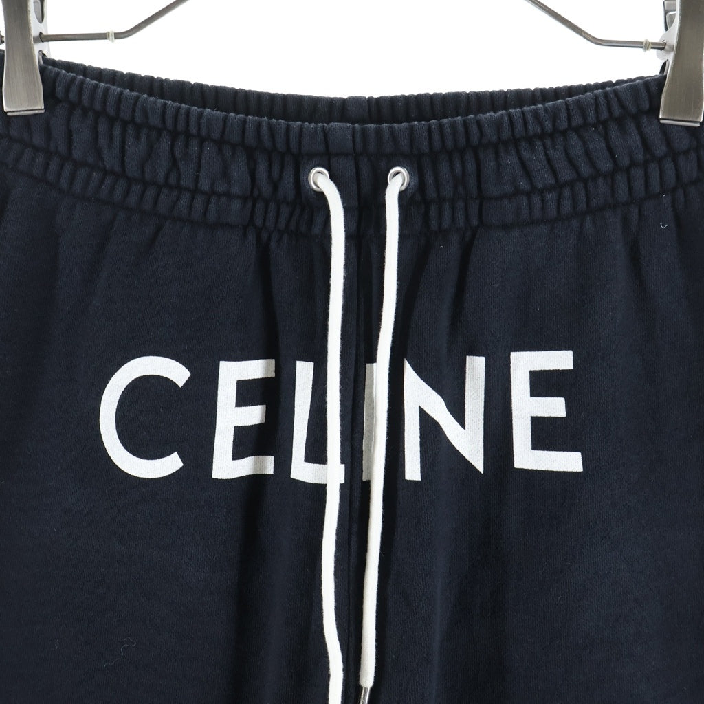 CELINE(セリーヌ) Loose Jogger Pants In Cotton Fleece ロゴプリント ルーズジョガーパンツ ブラック 2Z056670Q
