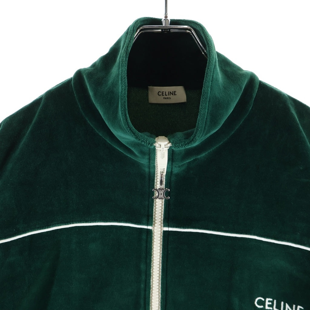 CELINE(セリーヌ) Velvet Logo Track Jacket ベルベット ロゴ 長袖トラックジャージ グリーン 2Y69B679I