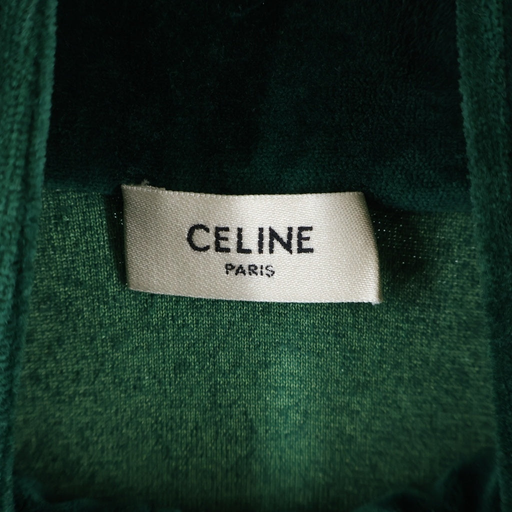 CELINE(セリーヌ) Velvet Logo Track Jacket ベルベット ロゴ 長袖トラックジャージ グリーン 2Y69B679I
