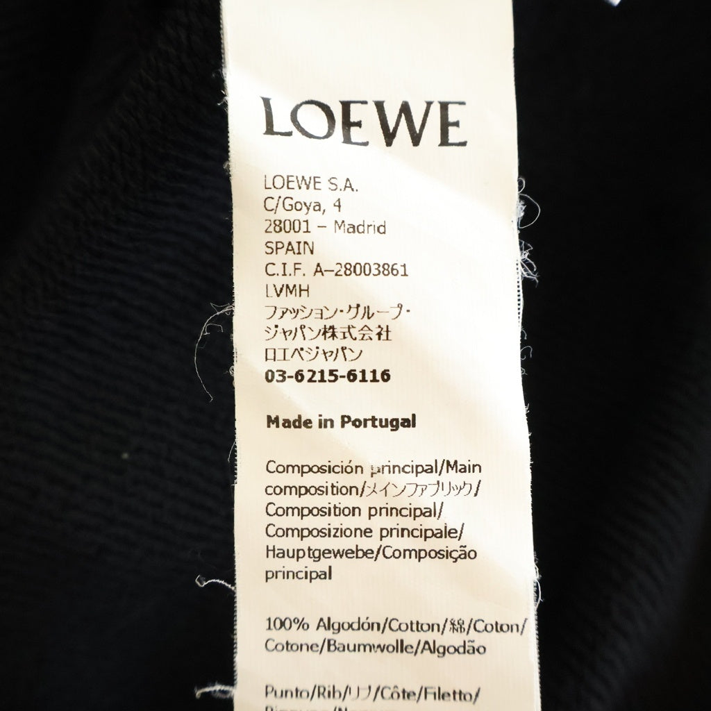 LOEWE(ロエベ) ANAGRAM PATCH POCKET HOODIE レザーアナグラムパッチ プルオーバーパーカー ブラック H526Y25X15
