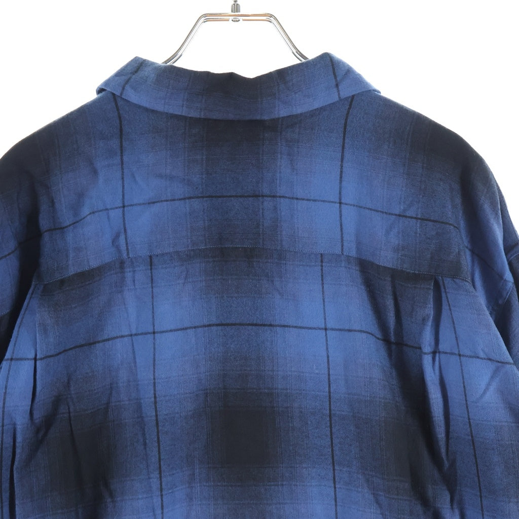 WACKO MARIA(ワコマリア) OMBRE SHIRT オンブレ レーヨン 青黒 開襟 長袖シャツ ブルー