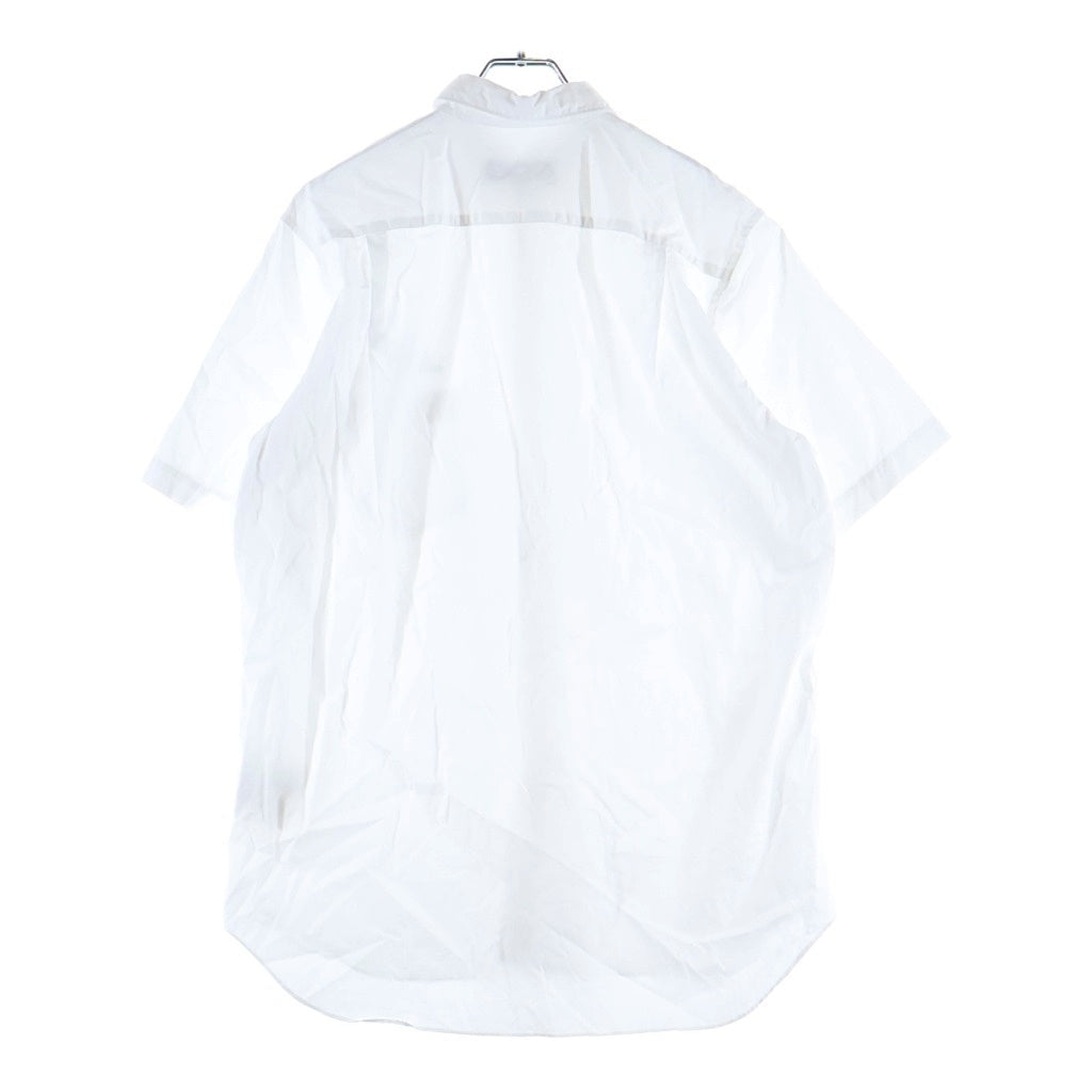 CDG(シーディージー) CLASSIC SHIRT WITH SHORT SLEEVES ロゴプリント クラシック 半袖シャツ ホワイト SZ-B016
